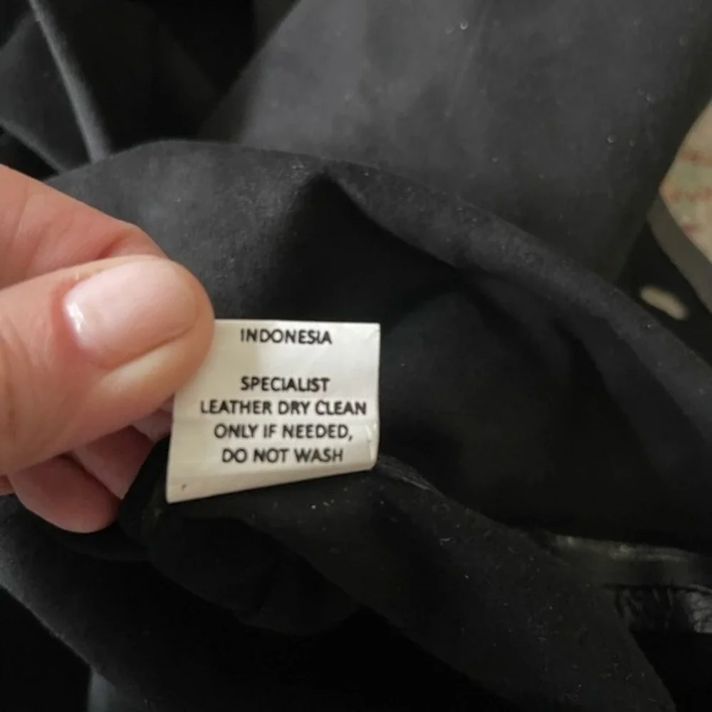 Shakuhachi leather Embroidered shift dress‎ Black Size medium